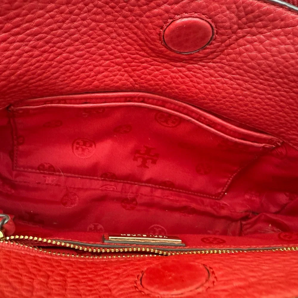 Tory Burch Crossbody Bag Purse Vibrant Red Satchel - Picture 8 of 8